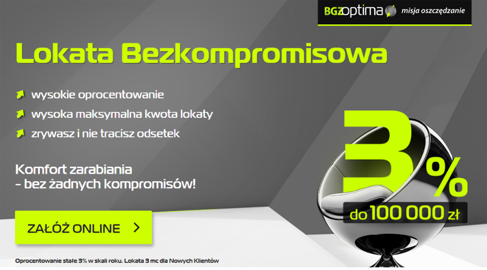Lokata Bezkomprowmisowa BGŻ Optima Wniosek 1a