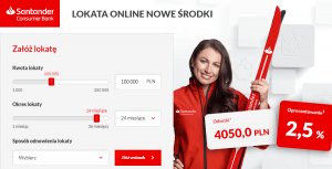 Santander Lokata Online Nowe Środki - kalkulacja