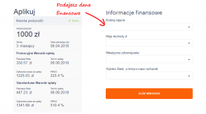 Incredit Pożyczka - dane finansowe